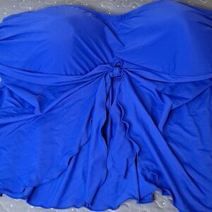 Time and Tru blue Strapless swim top size 3X